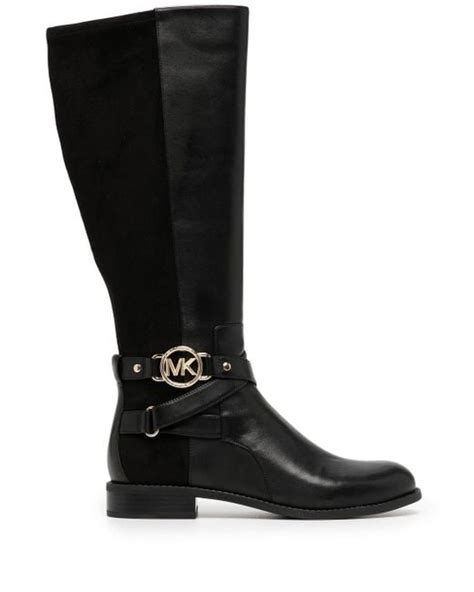 over the knee black leather boots michael kors|Michael Kors knee high boots.